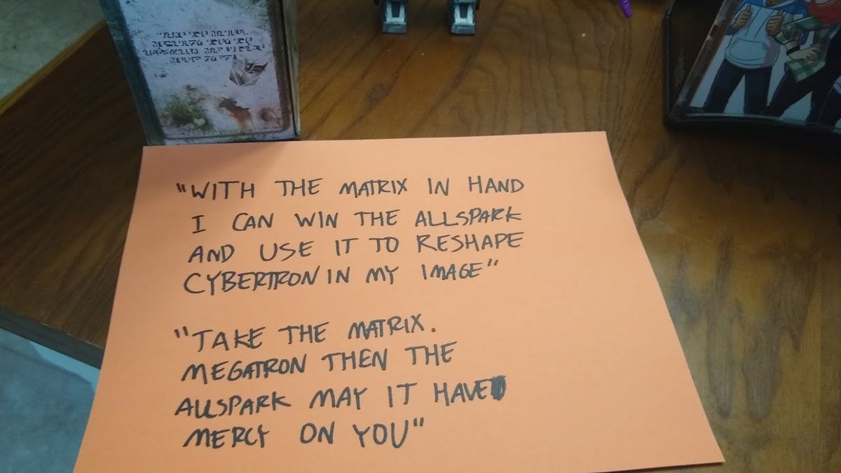 Transformers decoded toy message