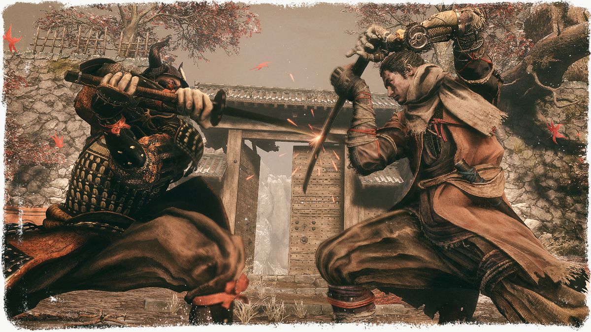 Sword fight from the Sekiro video game