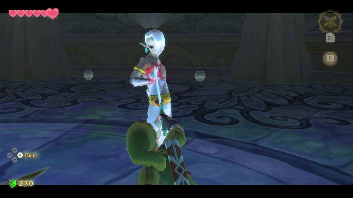 Una battaglia contro un boss con Demon Lord Ghirahim da The Legend of Zelda: Skyward Sword