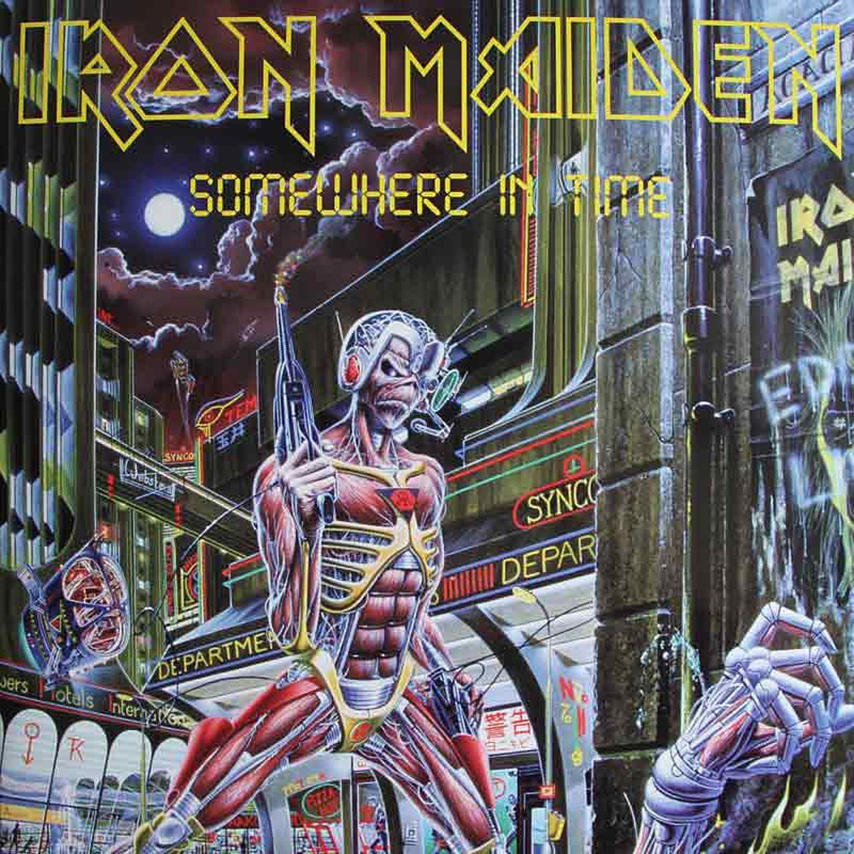Iron Maiden’s Somewhere in Time album cover