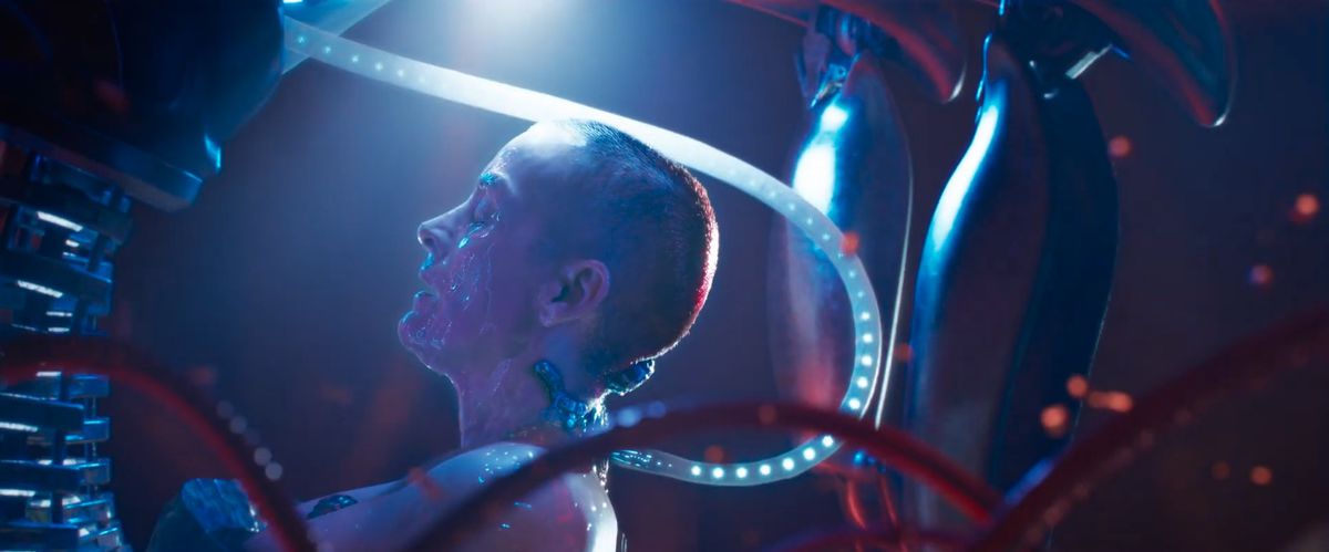 Trinity plugged into the Matrix in The Matrix Resurrections