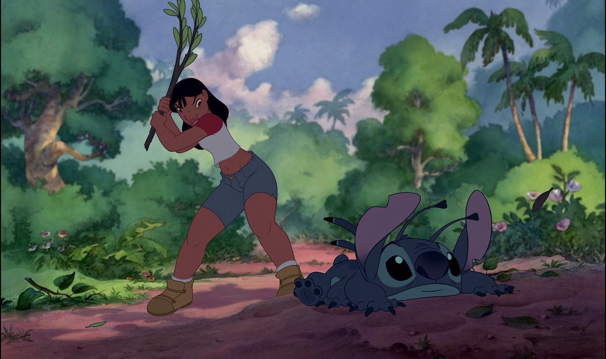 nani beating off stitch with a stick