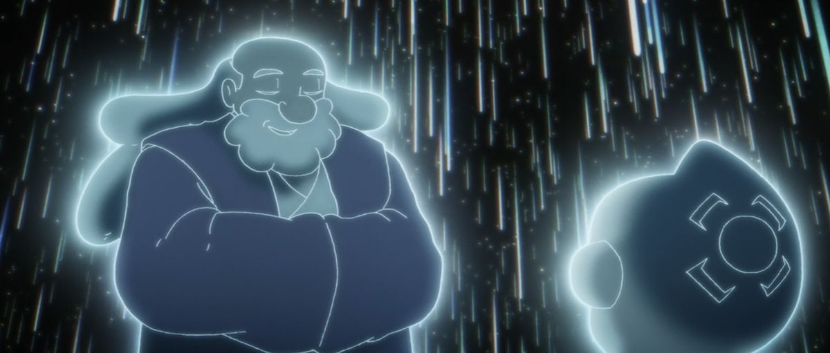 Mitaka greets TOBI in the jedi afterlife in Star Wars: Visions