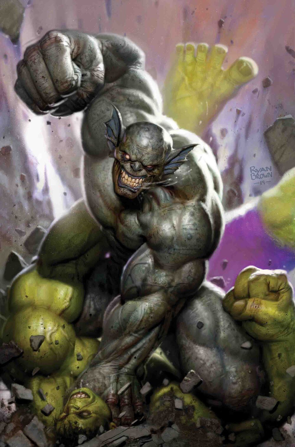 L'Abominio, con le sue piccole ali appuntite, come appare su una variante di copertina di The Immortal Hulk #22 (2019).