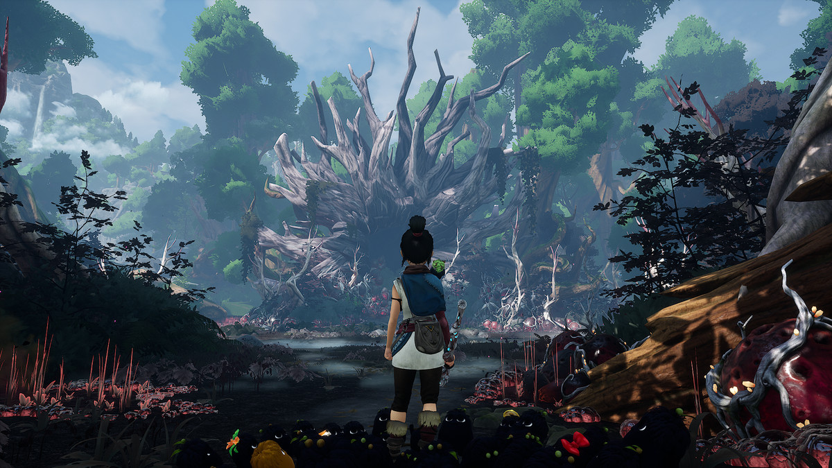 Kena si avvicina a una delle tante arene di combattimento in Bridge of Spirits