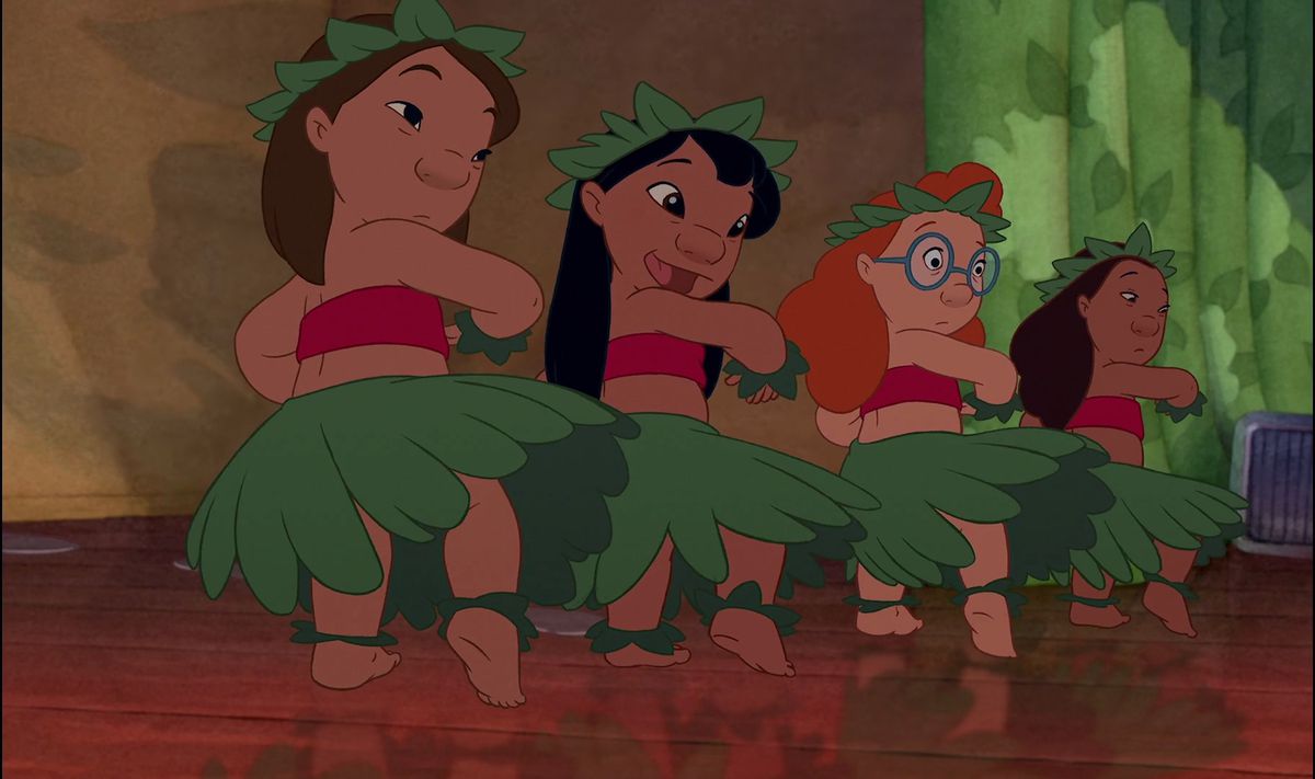 lilo hula dancing with some other girls