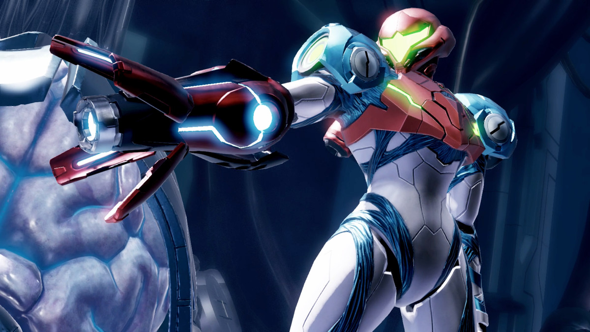 Samus carica una nuova arma in Metroid Dread