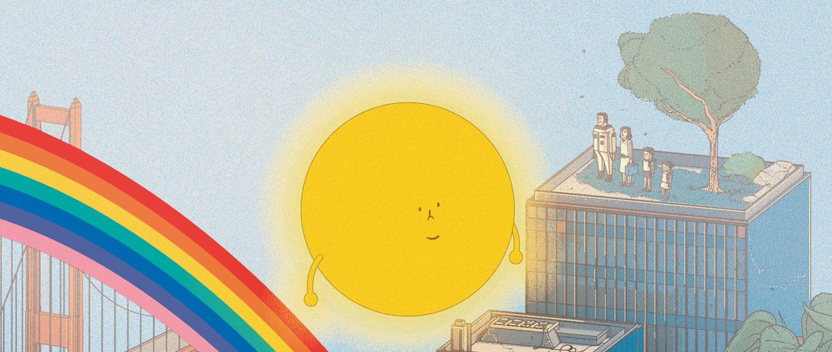 La famiglia di Katamari guarda il sole