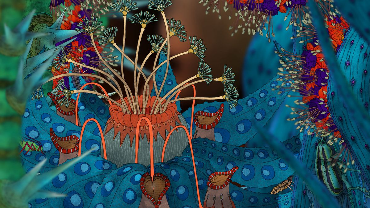 un fiore dall'aspetto psichedelico