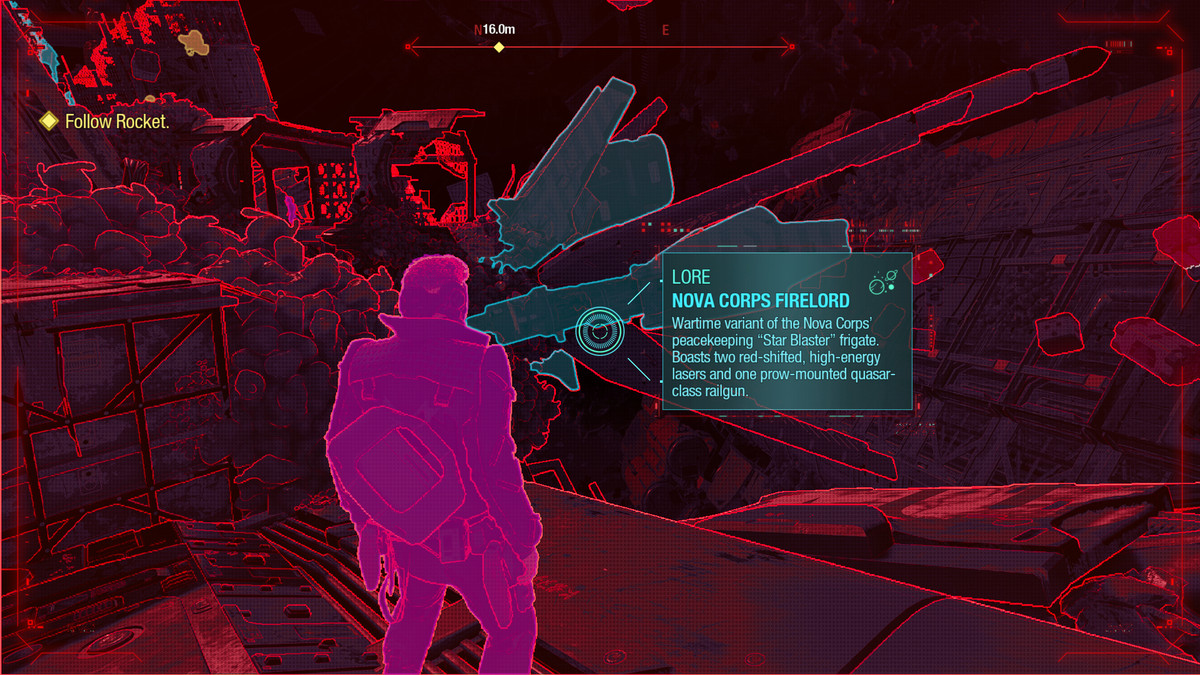 The debris of a missile referencing Firelord, a former Nova Corps member