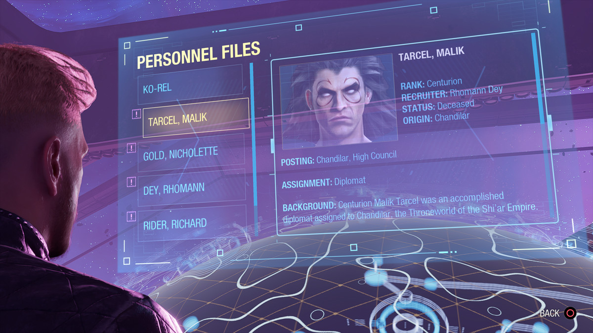 A Nova Corps personnel file for Malik Tarcel