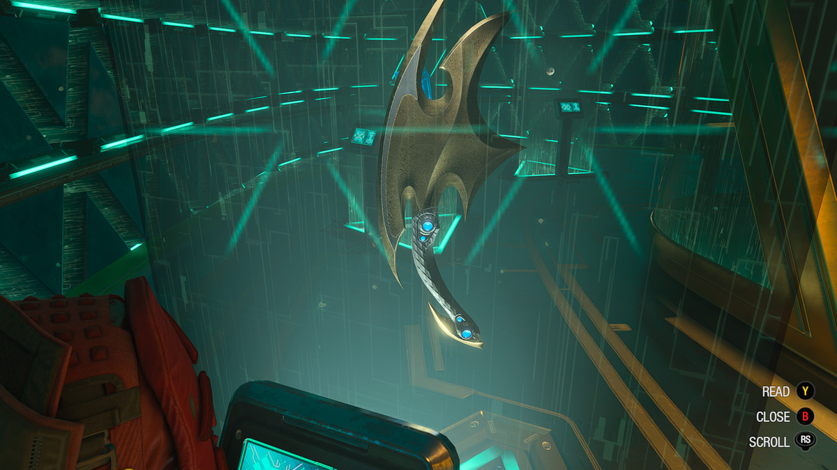 The Blade of Ichor on display at The Collector’s Emporium