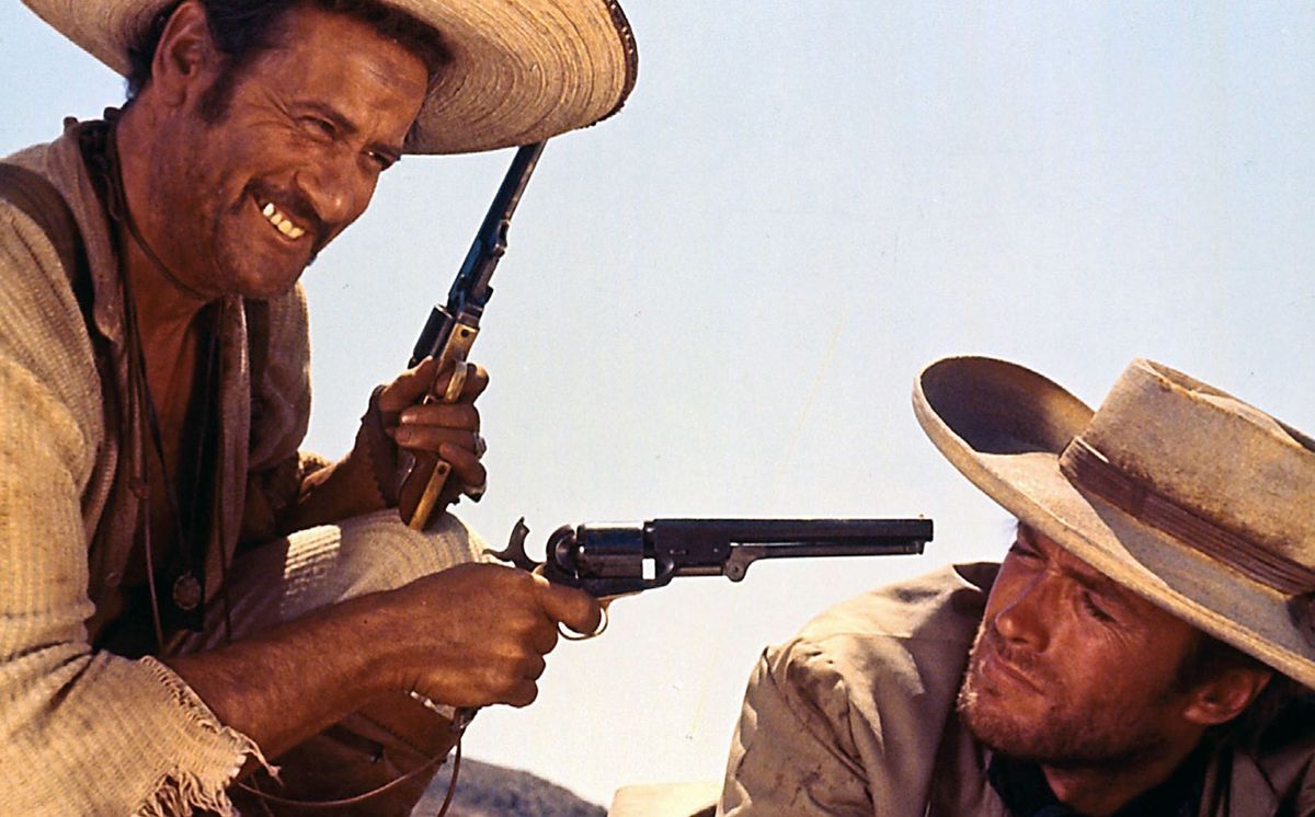 Eli Wallach e Clint Eastwood ne Il buono, il brutto e il cattivo.