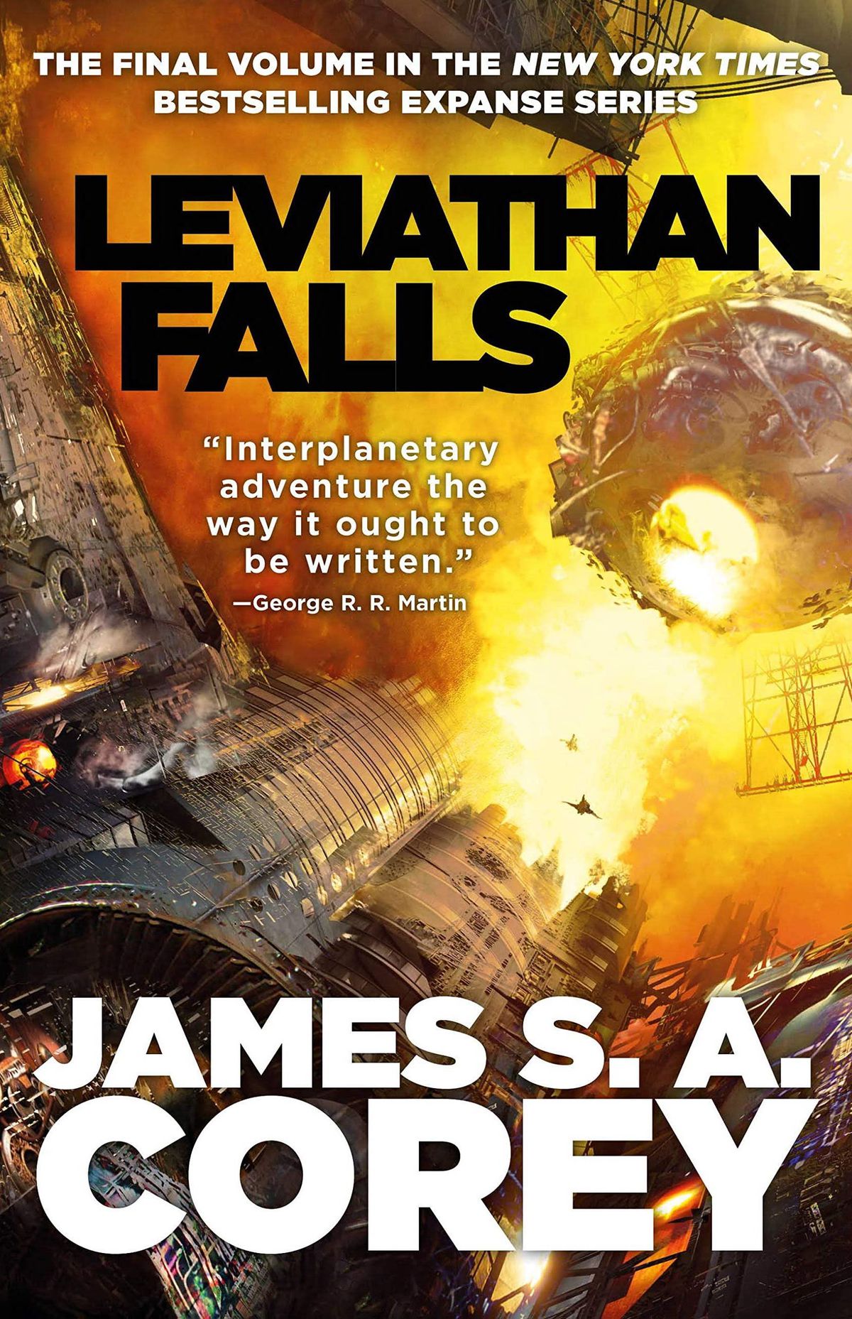 La copertina completa di Leviathan Falls di James SA Corey