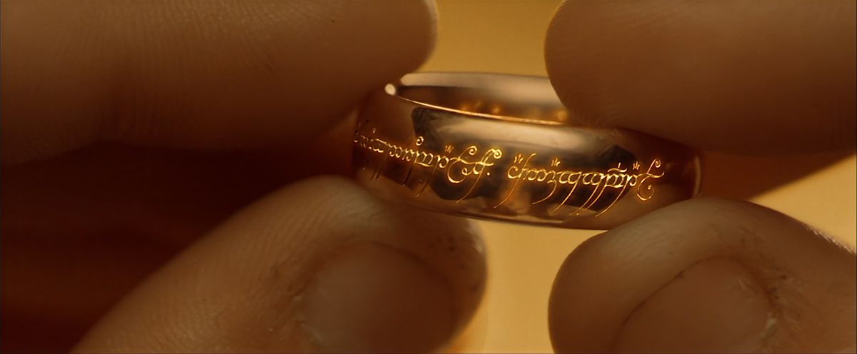 The One Ring, with its elven script revealed in The Fellowship of the Ring.