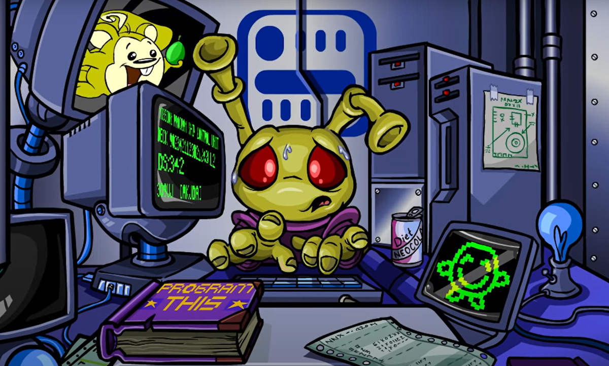 un grundo giallo davanti a una tastiera