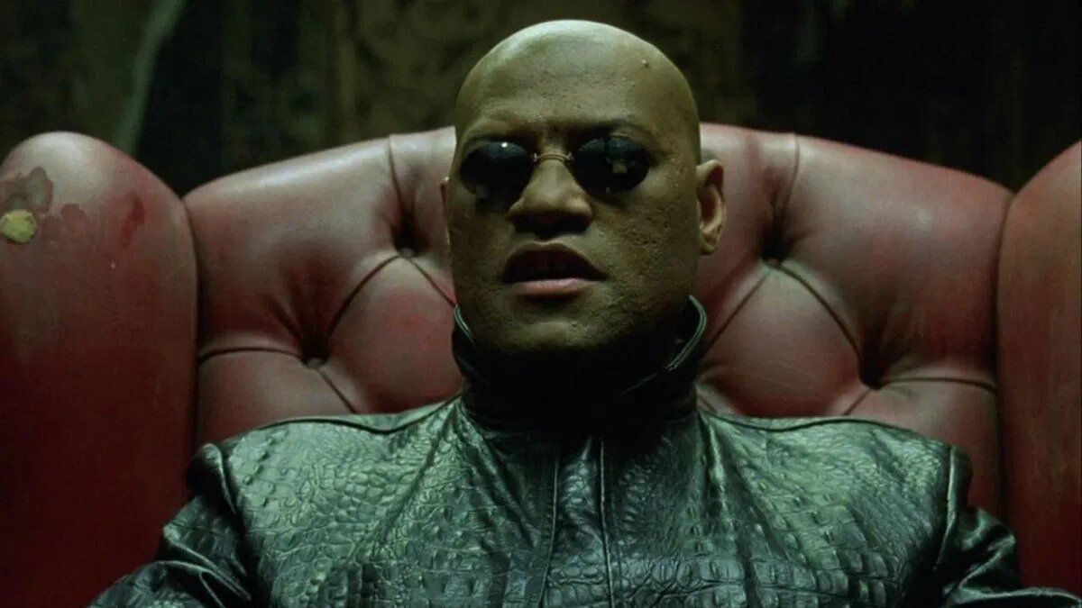 Laurence Fishburne nei panni di Morpheus in Matrix Reloaded