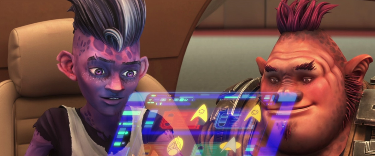 Dal e Jankom guardano la simulazione per la Kobayashi Maru in un'immagine di