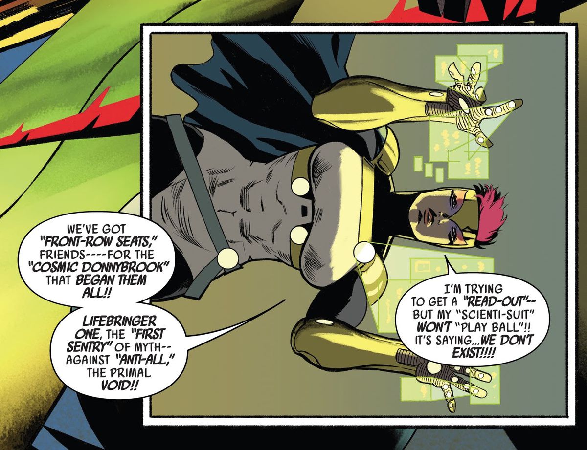 Taaia, madre di Galactus, pontifica in modo estremamente Kirby, dichiarando