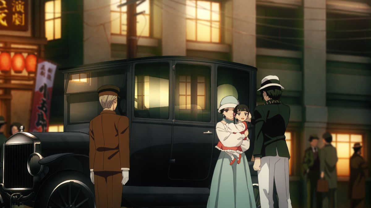 Muzan saluta la sua famiglia in una foto della prima stagione di Demon Slayer