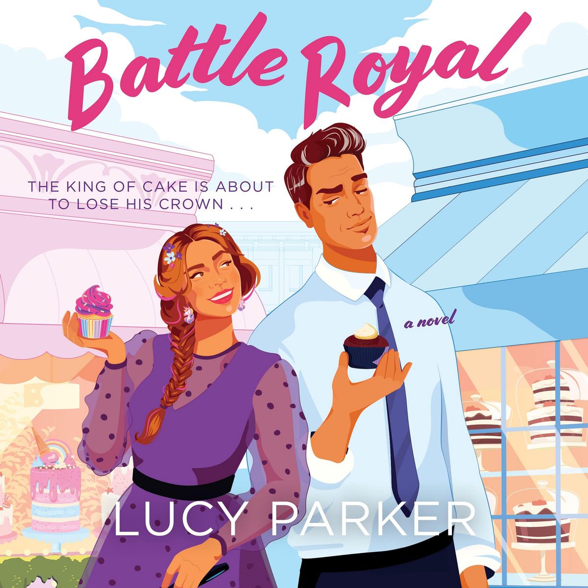 Copertina di Battle Royal, con una donna e un uomo con in mano dei cupcake