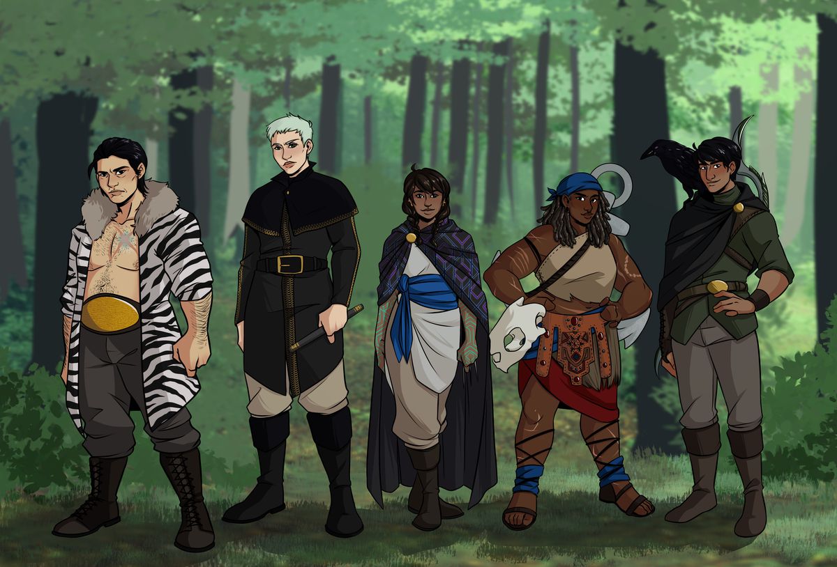 Grafica del personaggio per il gruppo di giocatori di TTRPG di TAsha Robinson.