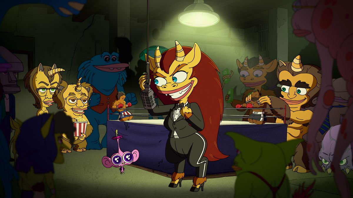 Connie il mostro ormonale che introduce un combattimento di galli