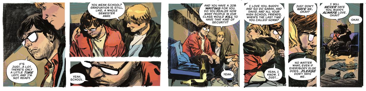 Rick e Walter, in età universitaria, parlano di come Walter sia spaventato dal fatto che non abbia abbastanza tempo, non sia pronto ed è preoccupato che i suoi amici lo odino. Rick pensa di essere ubriaco ed è preoccupato per la loro imminente laurea in The Nice House on the Lake.