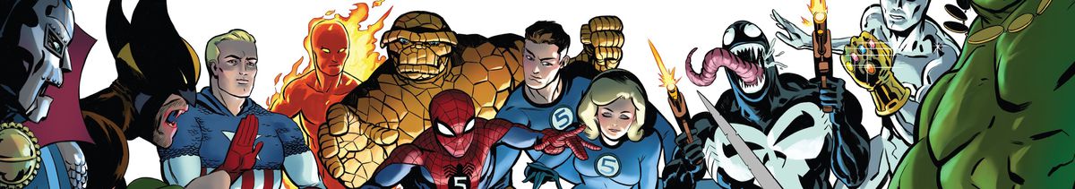 Una serie di personaggi rappresenta le possibilità di altre linee temporali dell'Universo Marvel: Doctor Doom nei panni dello Stregone Supremo, il presidente Steve Rogers, i Fantastici Cinque, Frank Castle nei panni di Venom e altro in Reckoning War: Trial of the Watcher # 1 (2022). 