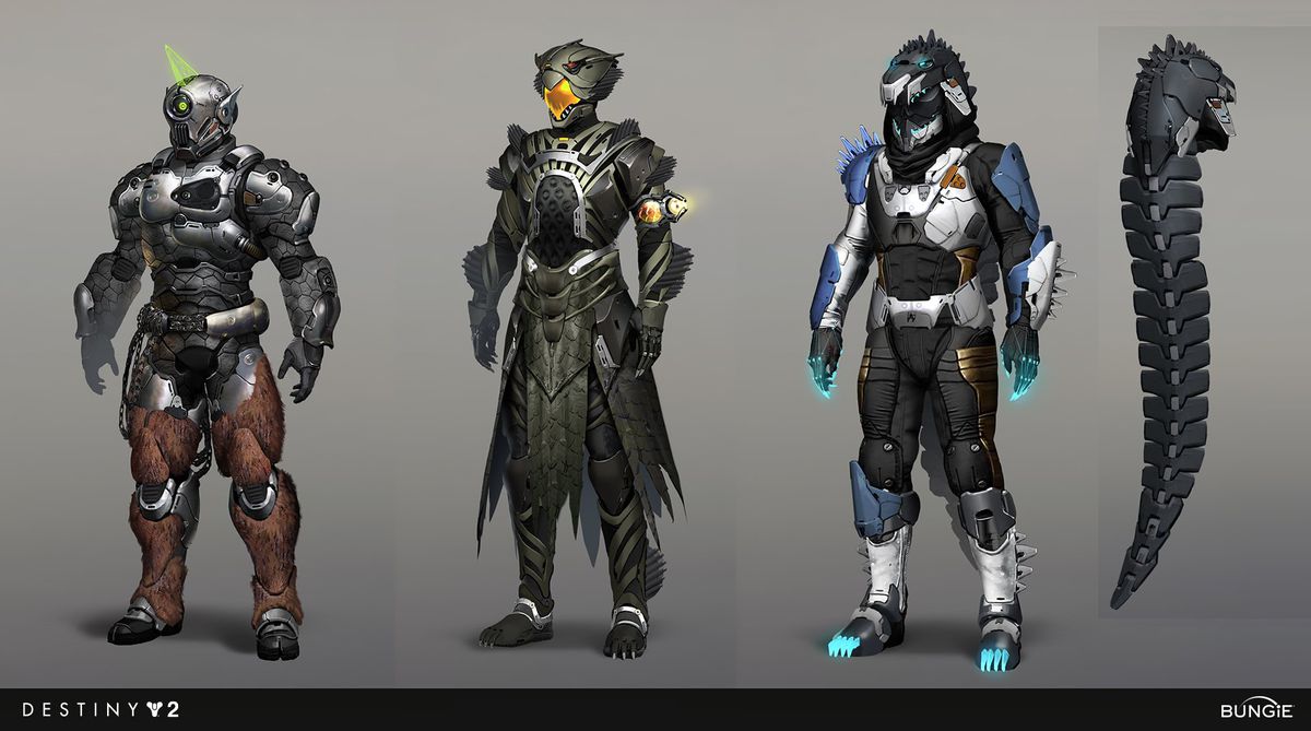 Concept art per le skin dei mostri 2.0 di Destiny 2