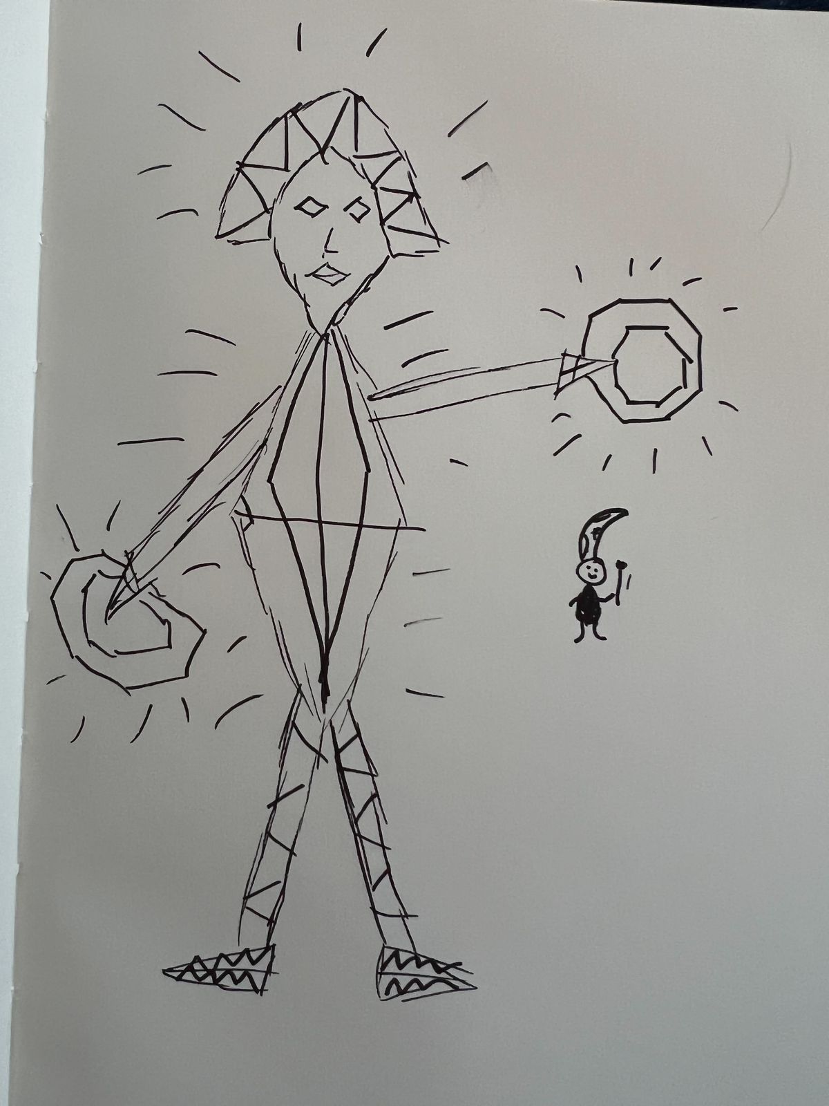 Un disegno di un'evocazione cristallina da Elden Ring