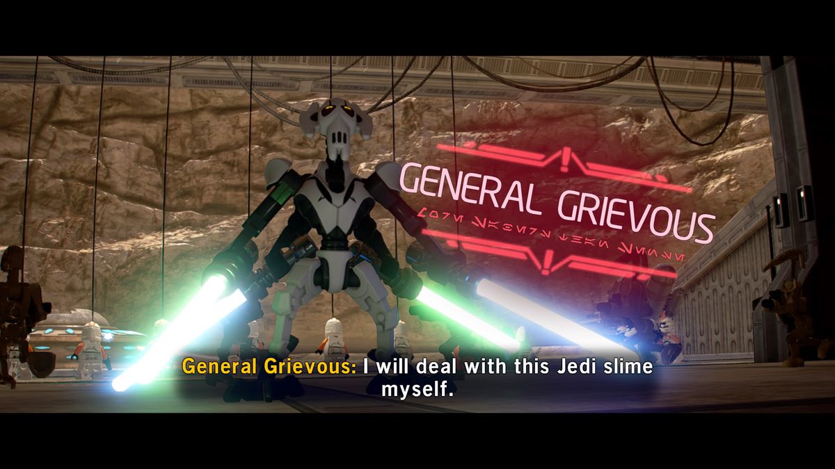 Il titolo del generale Grievous all'inizio del suo boss