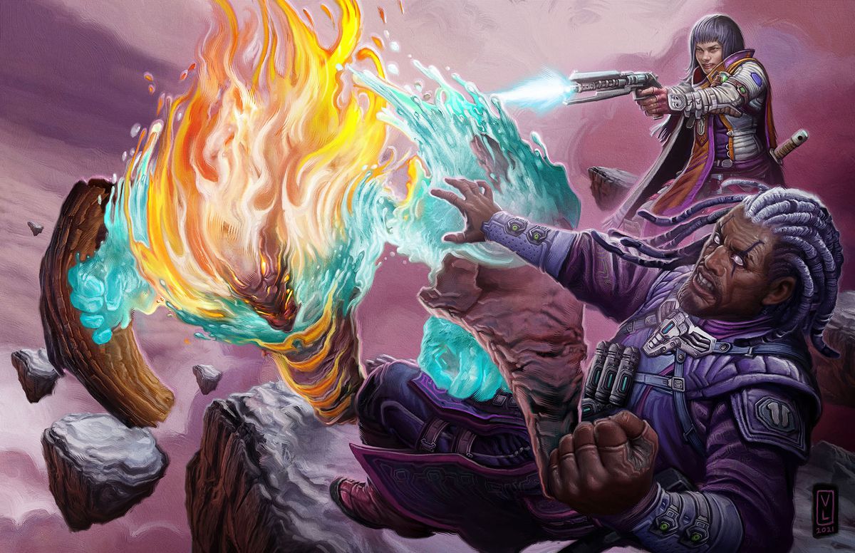 Gli eroi combattono un cristallo senziente.