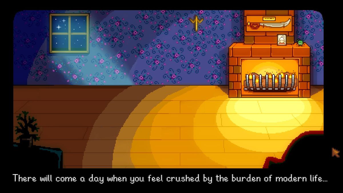 l'immagine di una stanza vuota senza letto o nonno. c'è solo un camino.