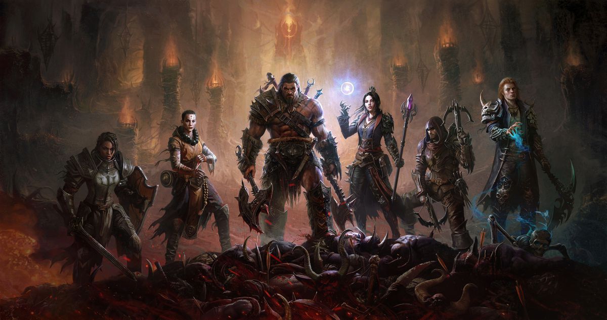 Artwork delle sei classi di Diablo Immortal