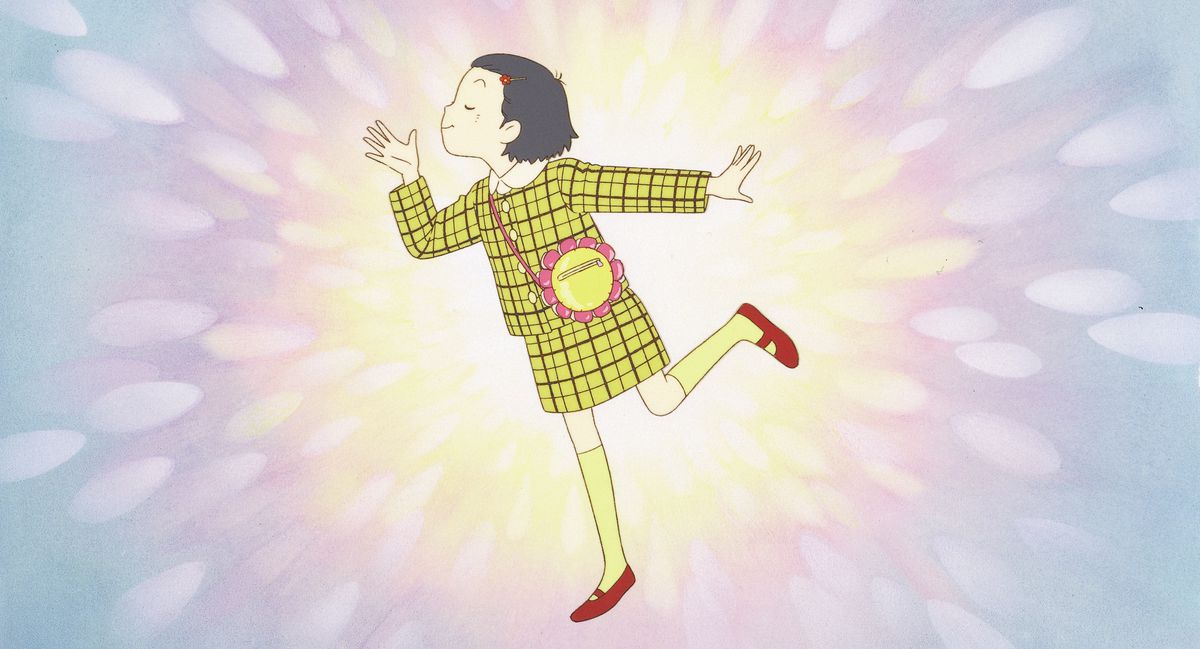 Una ragazza stilizzata circondata da una luce celebrativa in Solo ieri