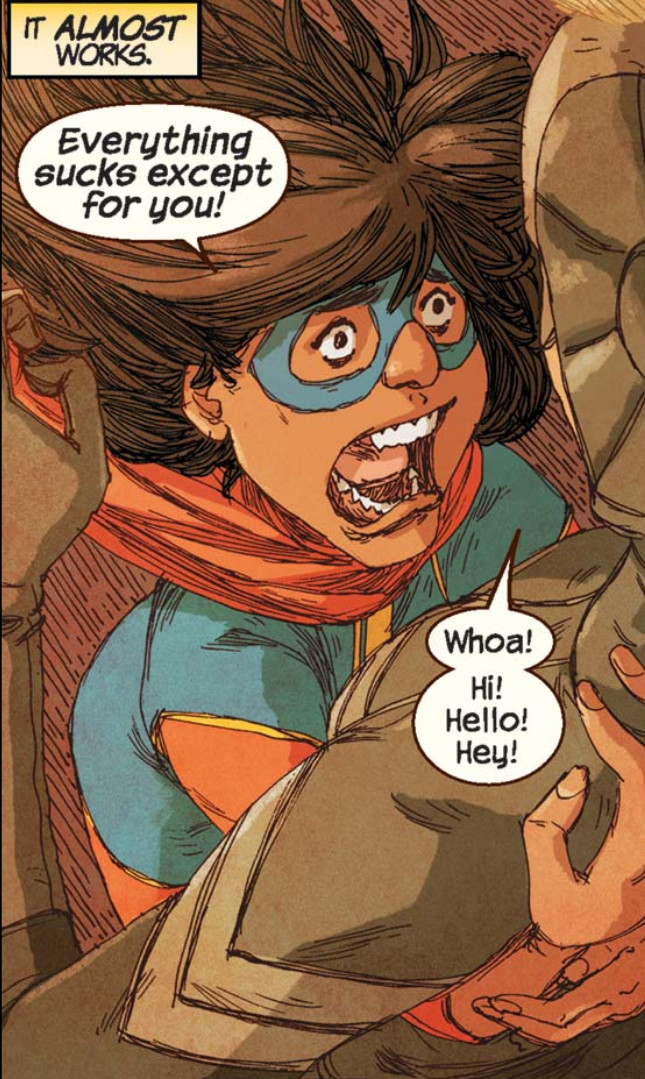 Kamala Khan mentre la signora Marvel grida