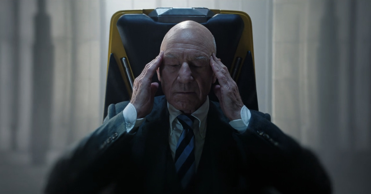 Patrick Stewart nei panni del Professor Xavier in un cameo in Doctor Strange: In the Multiverse of Madness.