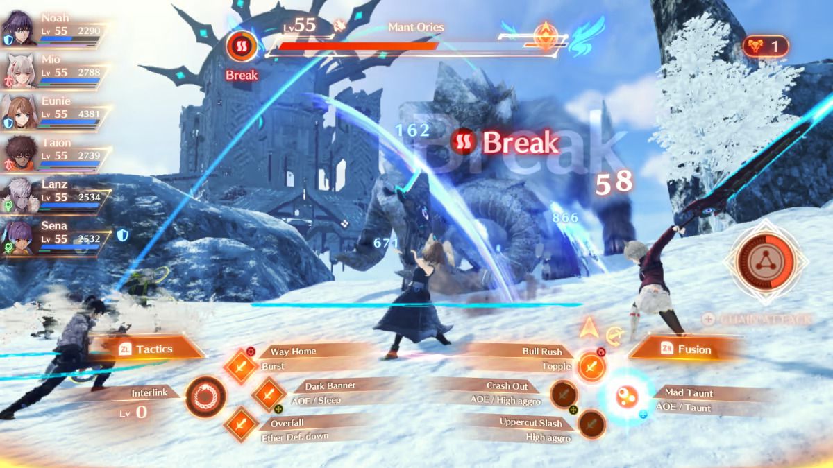 Il combattimento in Xenoblade Chronicles 3