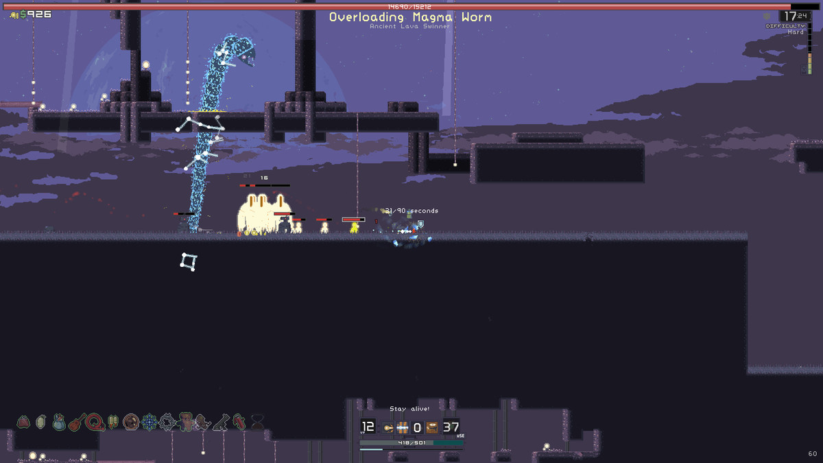 Una boss fight in Risk of Rain