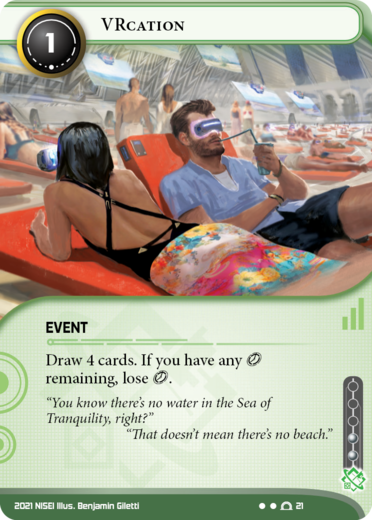 VRcation ĆØ un evento. Mostra un paio di netrunner che si divertono in un'area pianeggiante e affollata mentre indossano visori VR.
