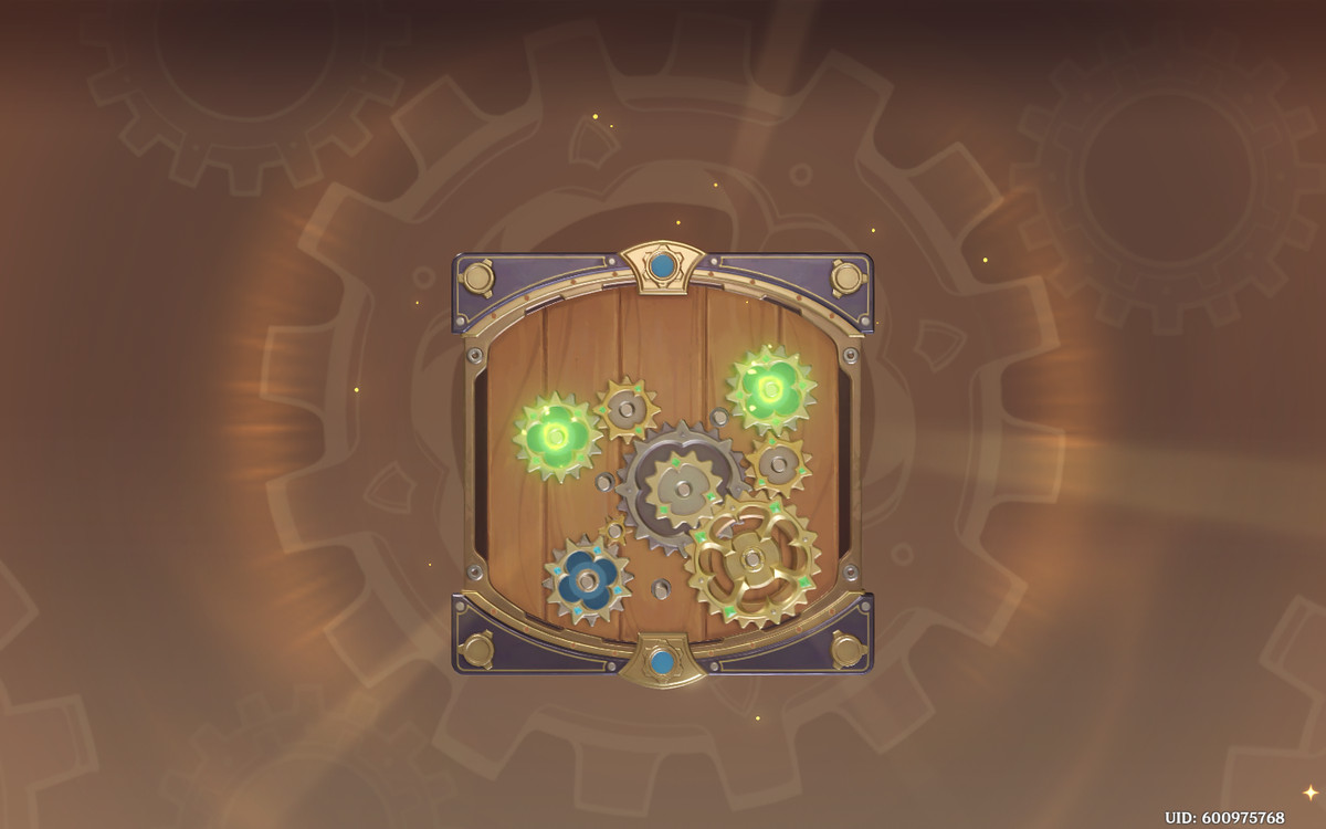 La soluzione corretta per Mechanical Painting 2, con due ingranaggi verdi