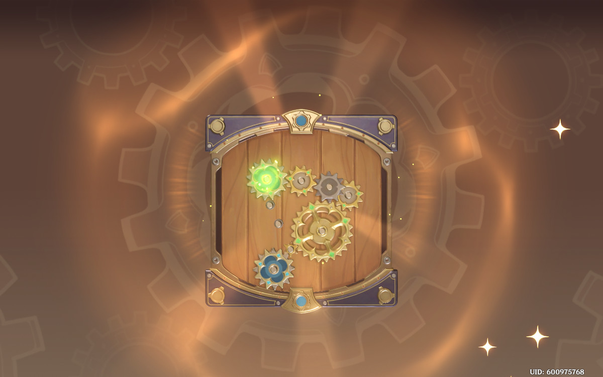 Un dipinto meccanico completato con un ingranaggio verde