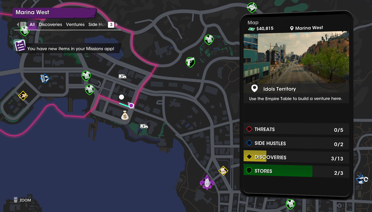 Una mappa per individuare il Red Faction Memorial Park a Saints Row.