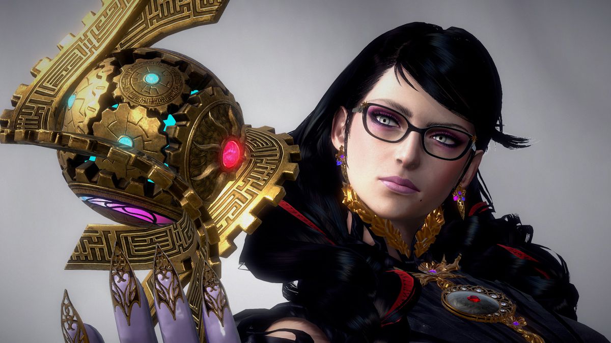 Bayonetta contempla una sfera in uno screenshot di Bayonetta 3
