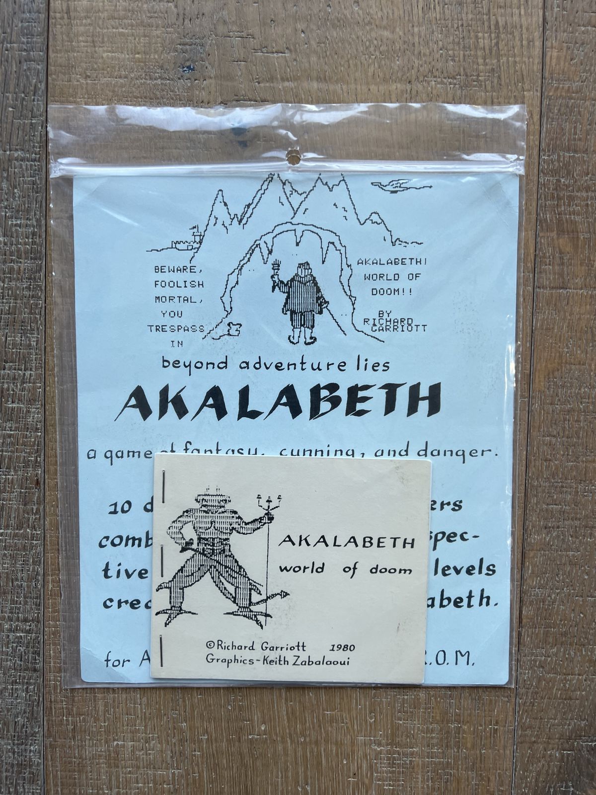 Dominik Reichardt ha fotografato la copia di Akalabeth che Ricciardi gli ha venduto