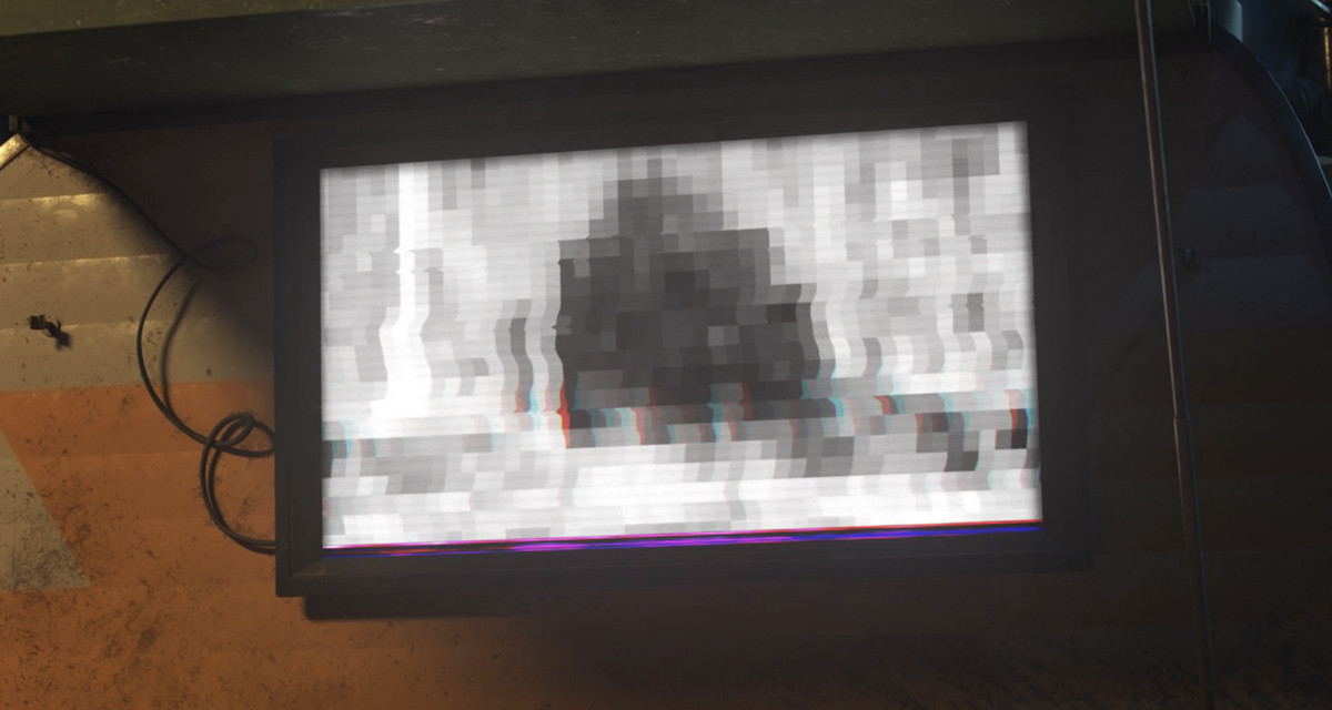 un'immagine sfocata e pixelata dell'universo delle auto bigfoot