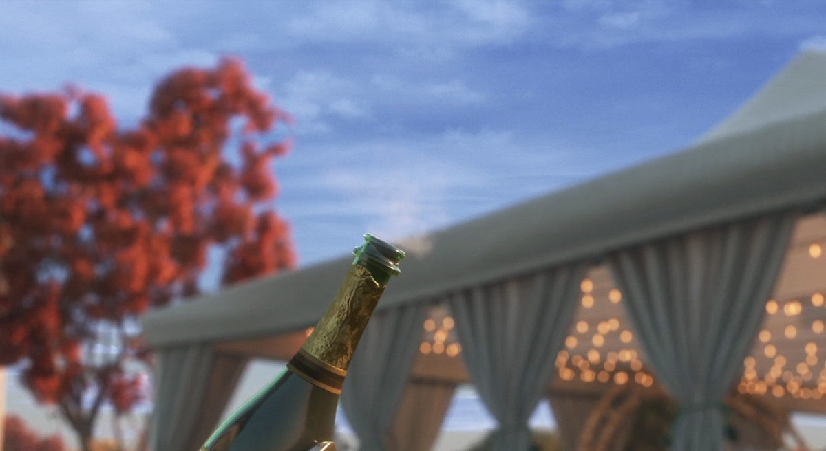 una bottiglia di champagne