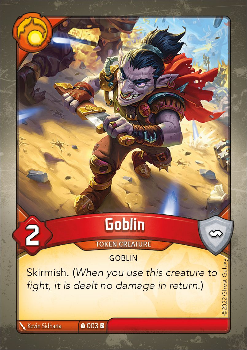 Una carta KeyForge che mostra un goblin.