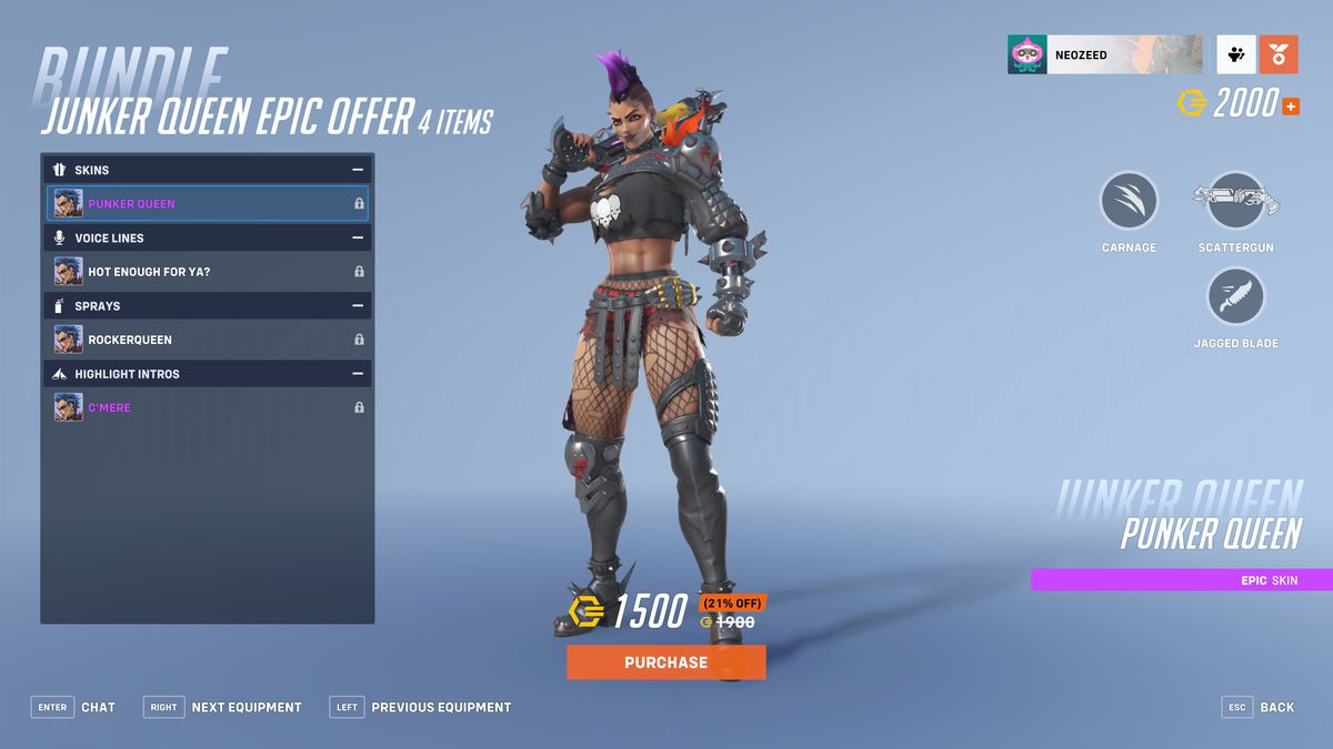 Uno screenshot di Overwatch 2 che mostra la skin